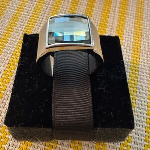 Modern Silver and Black Smart Ring